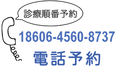 診療予約専用：18606-4560-8737